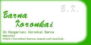 barna koronkai business card